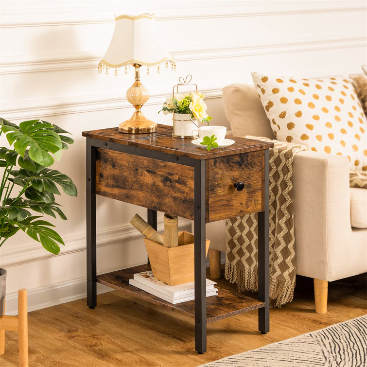 Borough Wharf Cargan Iron Bedside Table Wayfair.co.uk